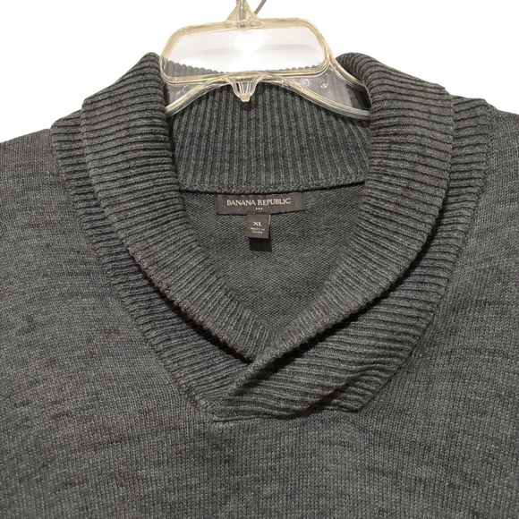 Banana Republic Wool Blend Shawl Collar Pullover Sweater Office Preppy Men’s XL - Picture 9 of 13